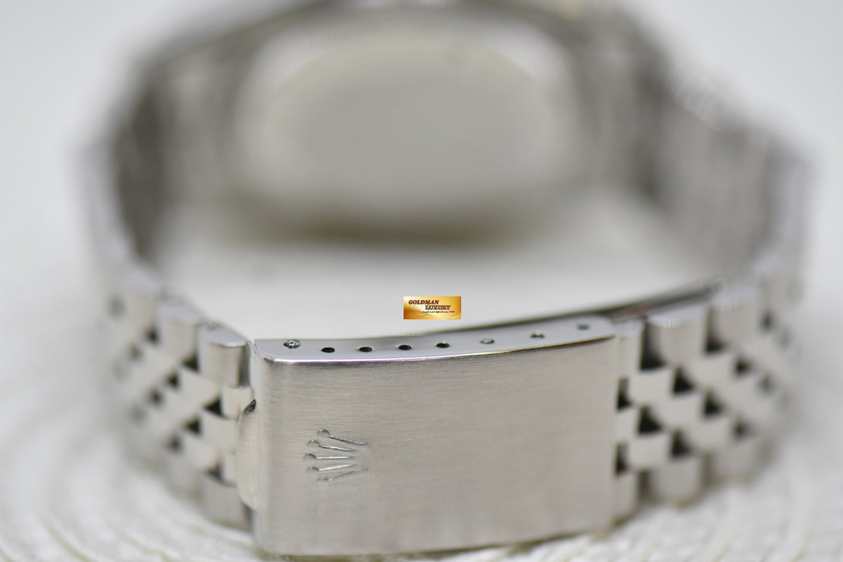 [SOLD] ROLEX OYSTER DATEJUST 36mm STEEL IN JUBILEE BRACELET CREAM BUCKLEY DIAL 16030 (MINT)