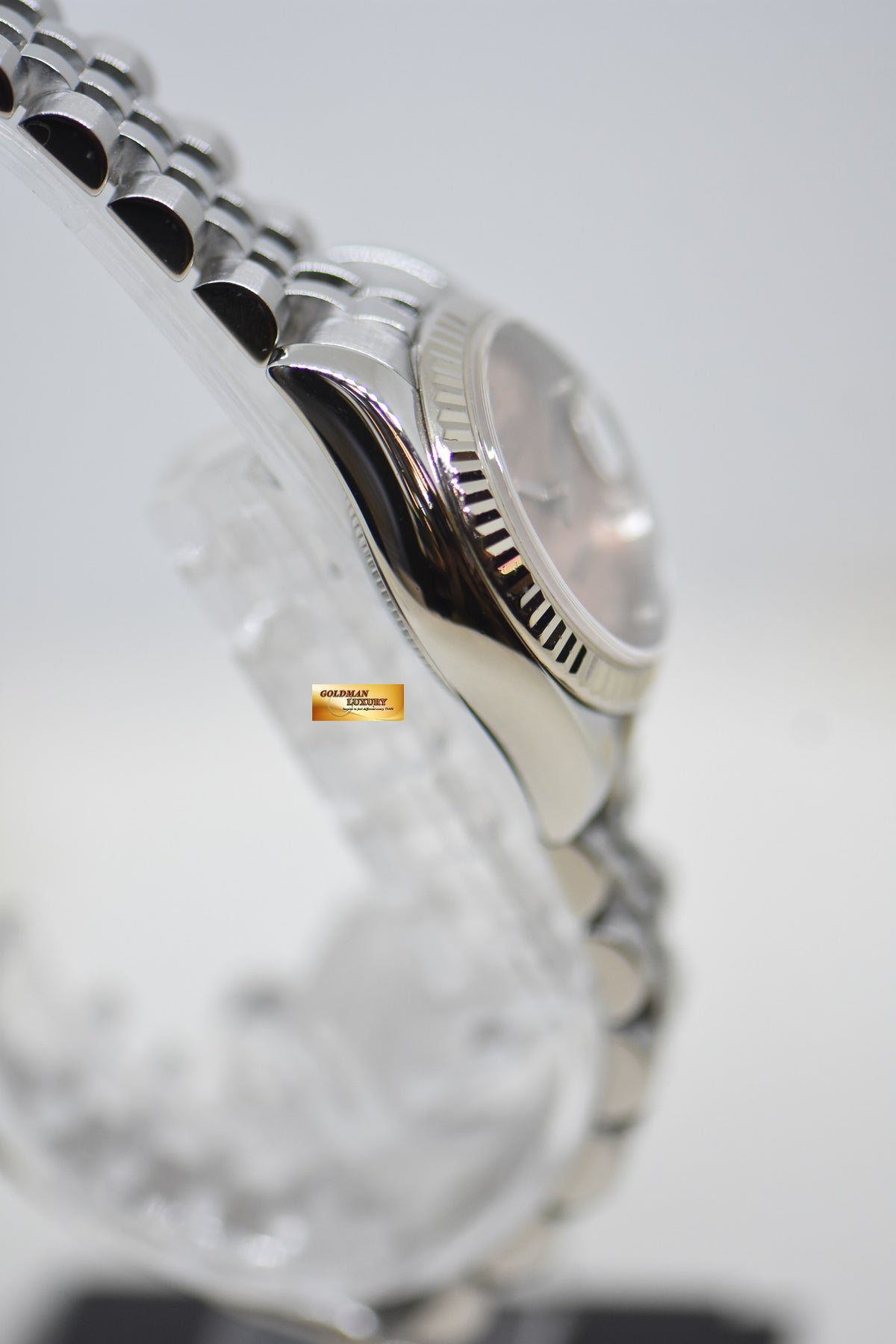 [SOLD] ROLEX OYSTER DATEJUST 26mm STEEL IN JUBILEE BRACELET PINK ROMAN DIAL 179174 (MINT)