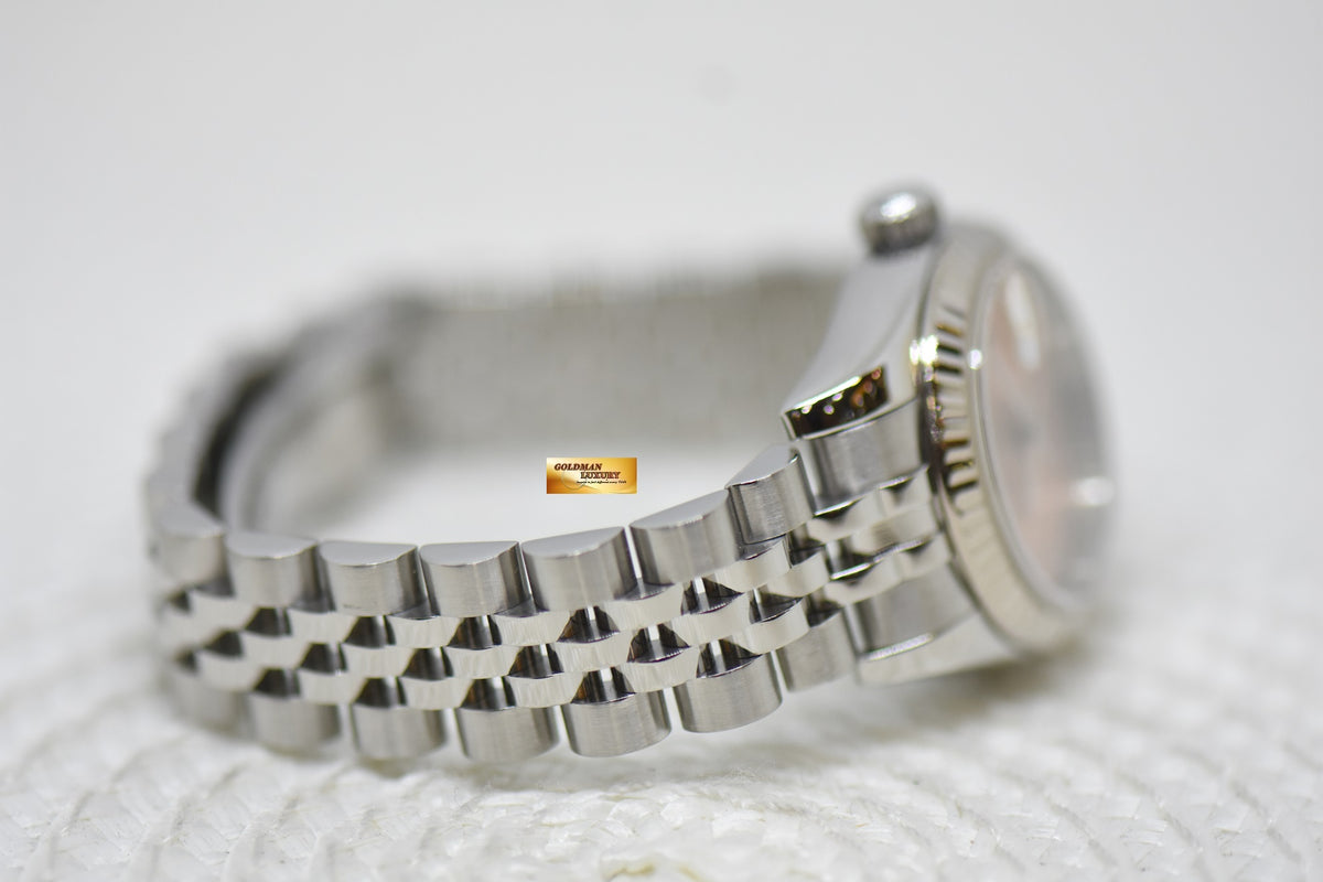 [SOLD] ROLEX OYSTER DATEJUST 26mm STEEL IN JUBILEE BRACELET PINK ROMAN DIAL 179174 (MINT)