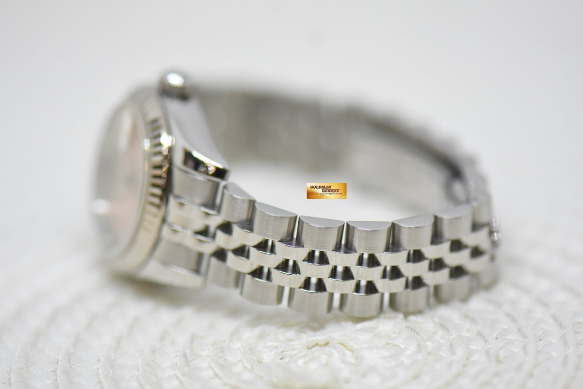 [SOLD] ROLEX OYSTER DATEJUST 26mm STEEL IN JUBILEE BRACELET PINK ROMAN DIAL 179174 (MINT)