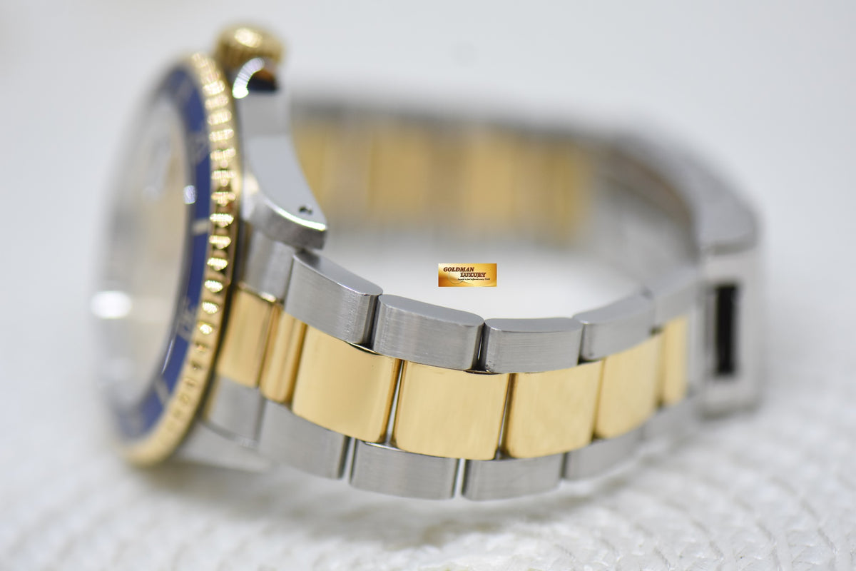 [SOLD] ROLEX OYSTER SUBMARINER 40mm HALF-GOLD SILVER SERTI DIAL 16613LB (MINT)