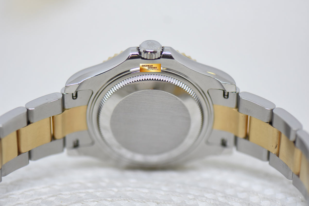 [SOLD] ROLEX OYSTER YACHT MASTER 35mm HALF GOLD IN  BRACELET SILVER DIAL 168623 (MINT)