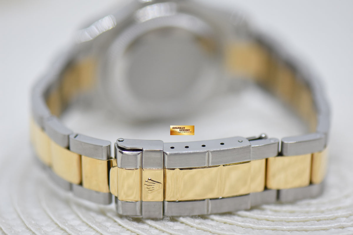 [SOLD] ROLEX OYSTER YACHT MASTER 35mm HALF GOLD IN  BRACELET SILVER DIAL 168623 (MINT)