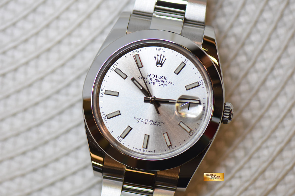 [SOLD] ROLEX OYSTER PERPETUAL DATEJUST 41mm SILVER DIAL STEEL IN OYSTER BRACELET 126300 (NEW-UNWORN)