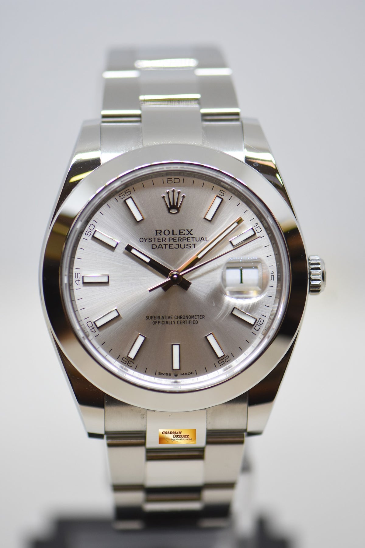 [SOLD] ROLEX OYSTER PERPETUAL DATEJUST 41mm SILVER DIAL STEEL IN OYSTER BRACELET 126300 (NEW-UNWORN)