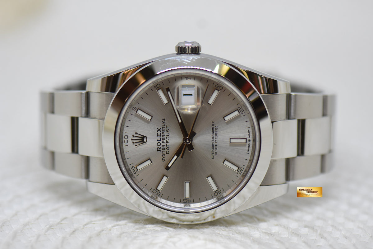 [SOLD] ROLEX OYSTER PERPETUAL DATEJUST 41mm SILVER DIAL STEEL IN OYSTER BRACELET 126300 (NEW-UNWORN)