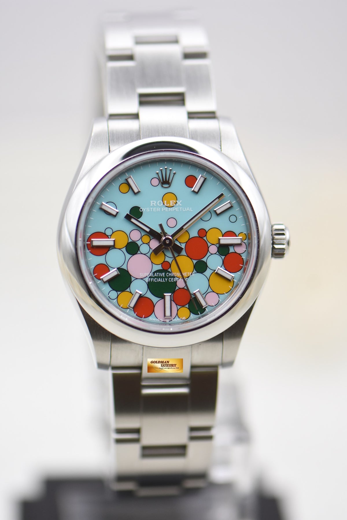 [SOLD] ROLEX OYSTER PERPETUAL 31mm STEEL IN OYSTER BRACELET CELEBRATION DIAL 277200 (LNIB)