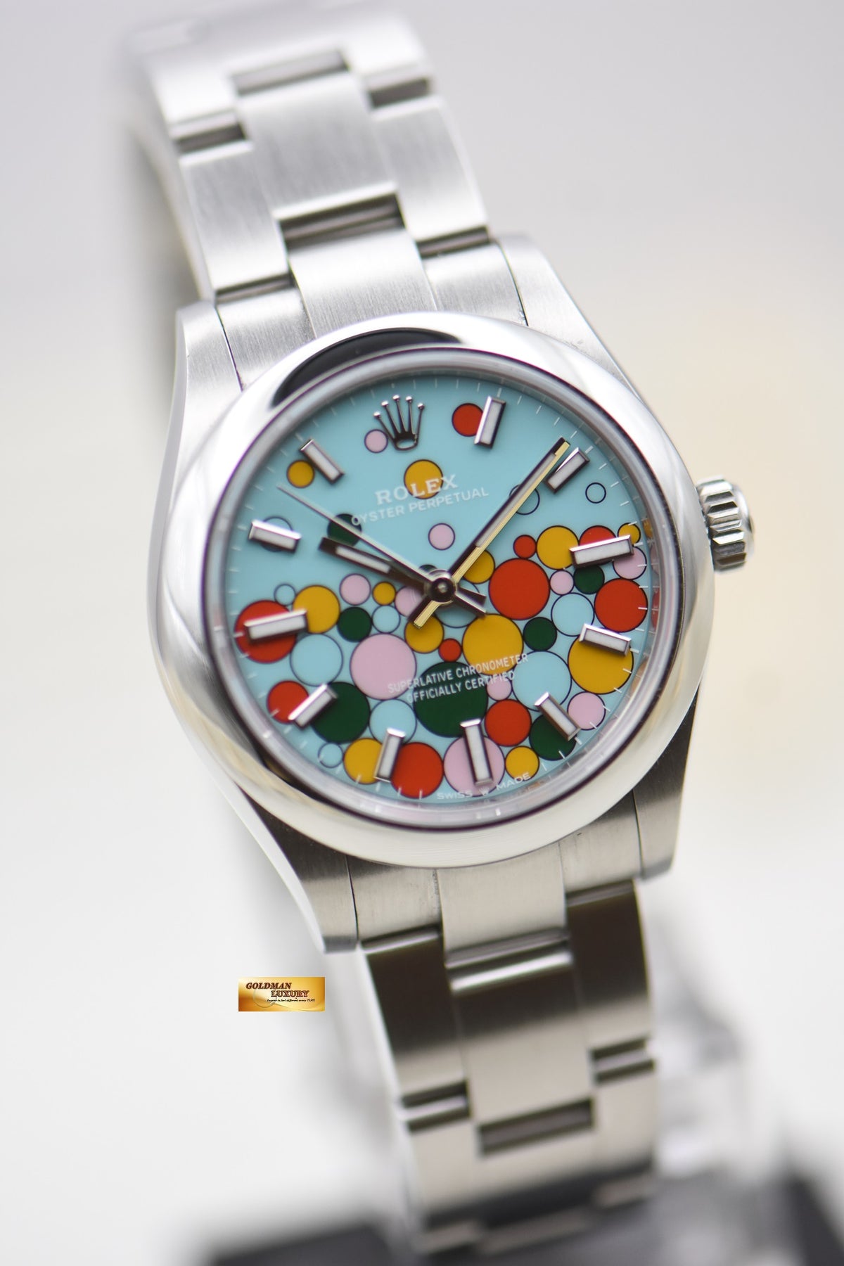 [SOLD] ROLEX OYSTER PERPETUAL 31mm STEEL IN OYSTER BRACELET CELEBRATION DIAL 277200 (LNIB)