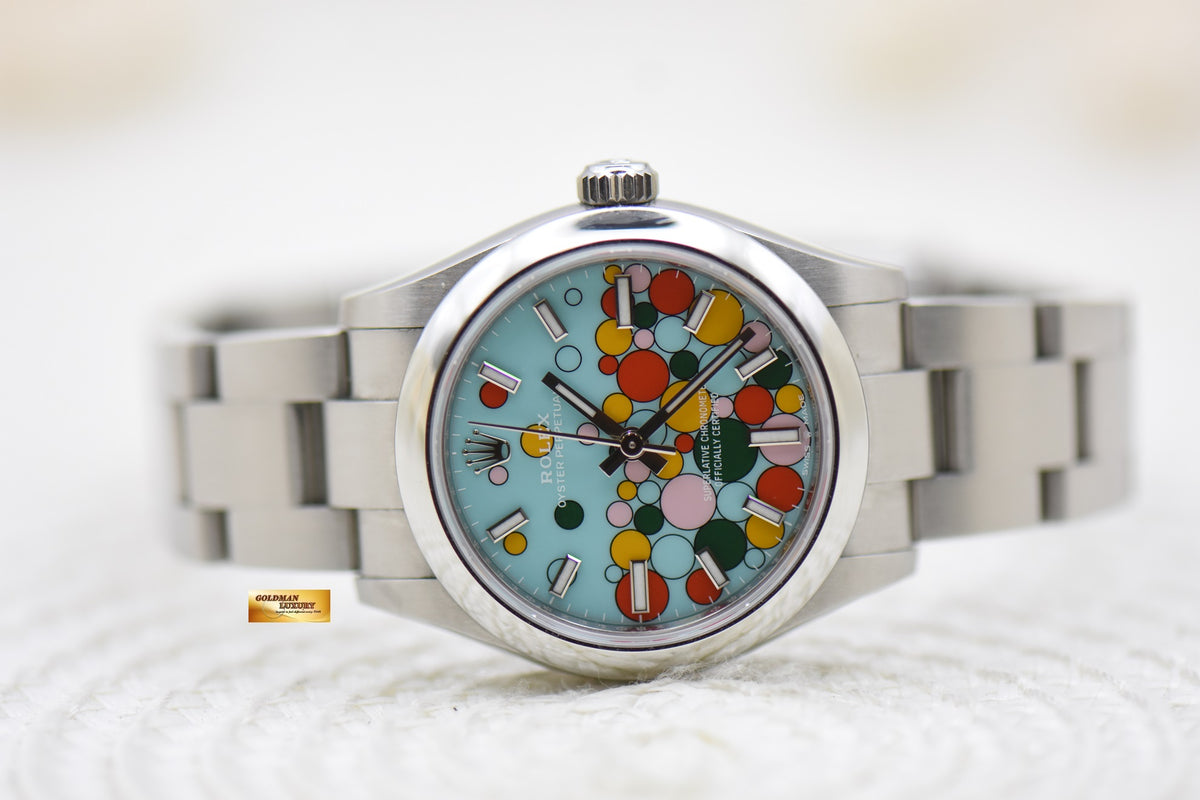 [SOLD] ROLEX OYSTER PERPETUAL 31mm STEEL IN OYSTER BRACELET CELEBRATION DIAL 277200 (LNIB)
