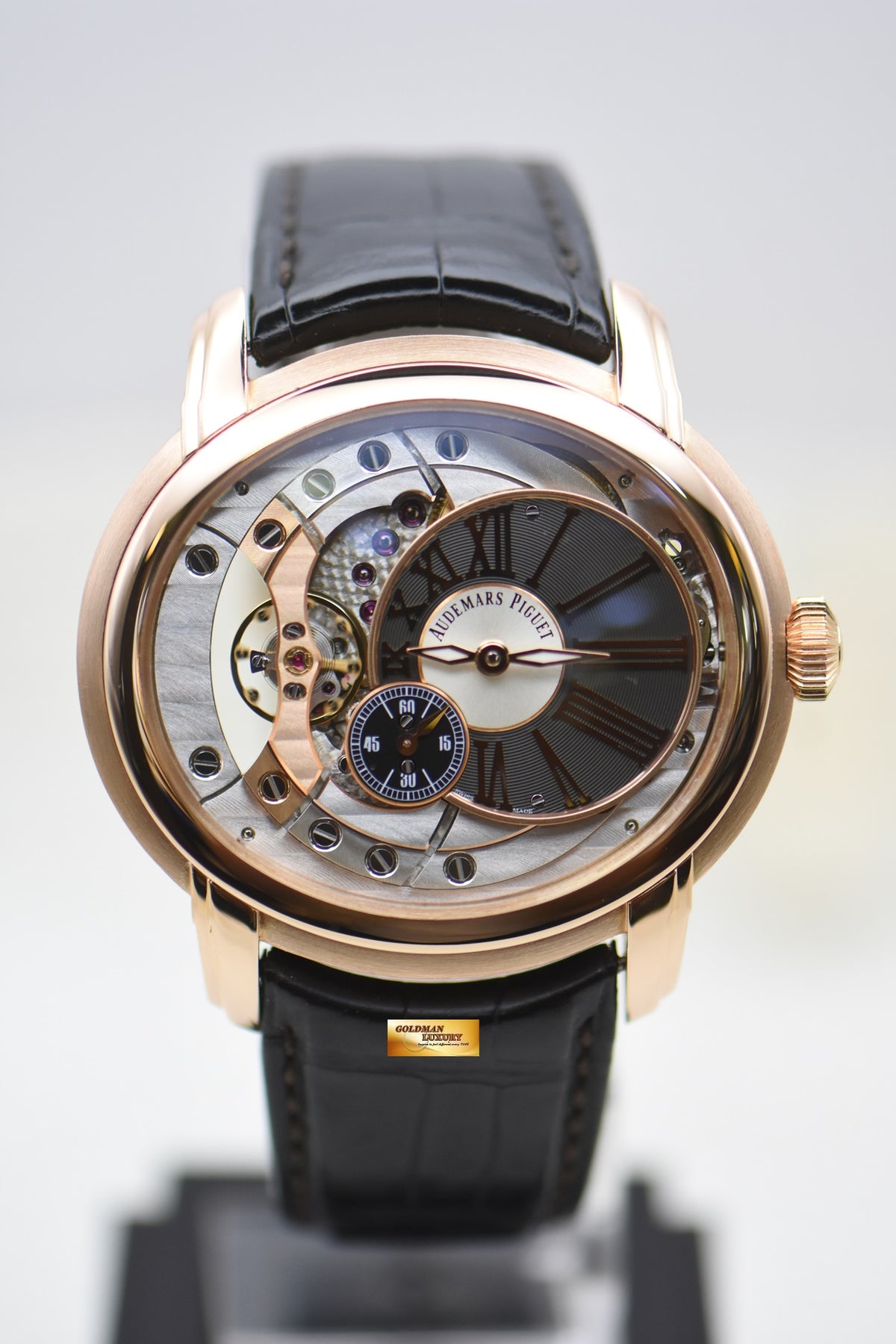 [SOLD] AUDEMARS PIGUET MILLENARY 4101 ROSE GOLD IN LEATHER STRAP 47mm MENS AUTOMATIC 15350OR (MINT)