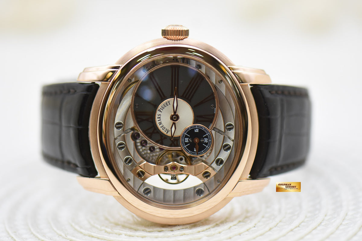 [SOLD] AUDEMARS PIGUET MILLENARY 4101 ROSE GOLD IN LEATHER STRAP 47mm MENS AUTOMATIC 15350OR (MINT)