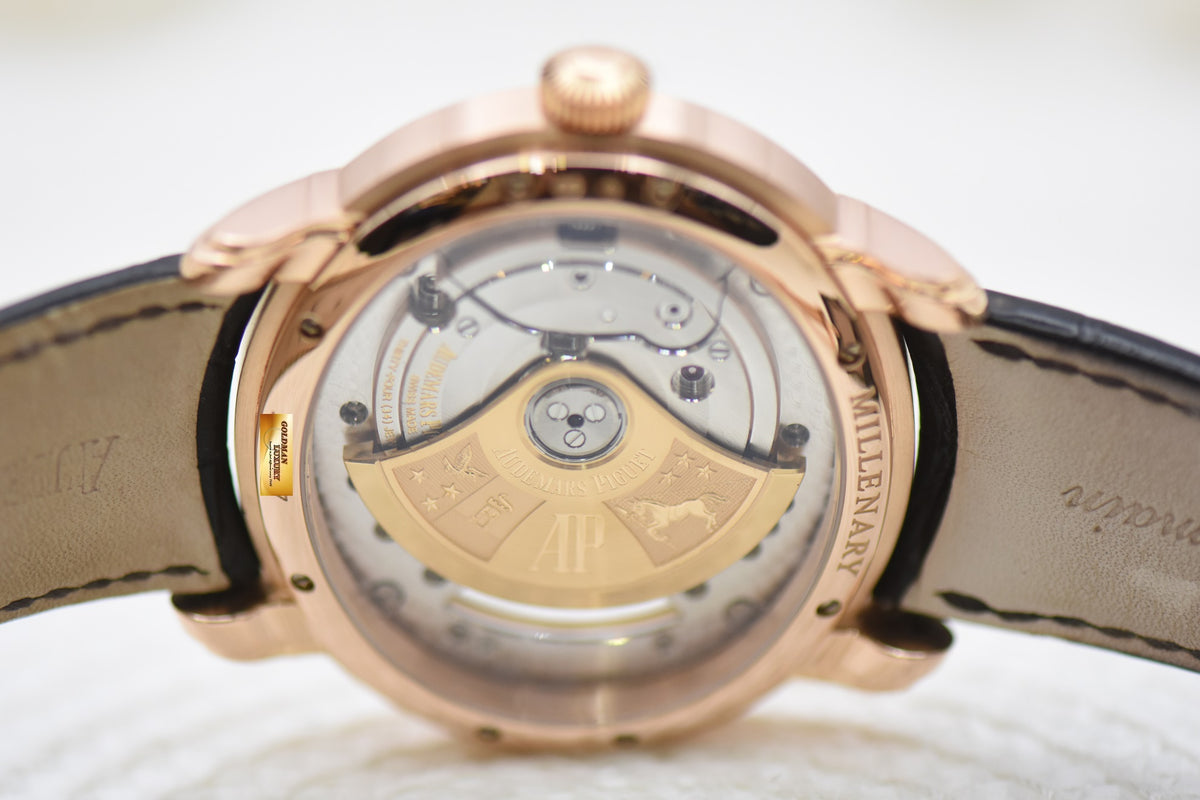 [SOLD] AUDEMARS PIGUET MILLENARY 4101 ROSE GOLD IN LEATHER STRAP 47mm MENS AUTOMATIC 15350OR (MINT)