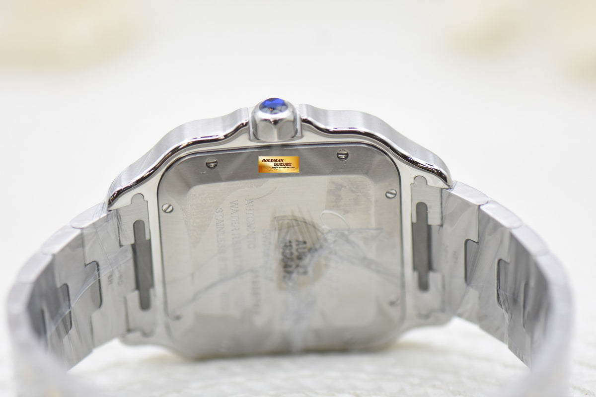 [SOLD] SANTOS De CARTIER LARGE HALF-GOLD IN BRACELET & LEATHER STRAP MENS AUTOMATIC W2SA0009 (LNIB)