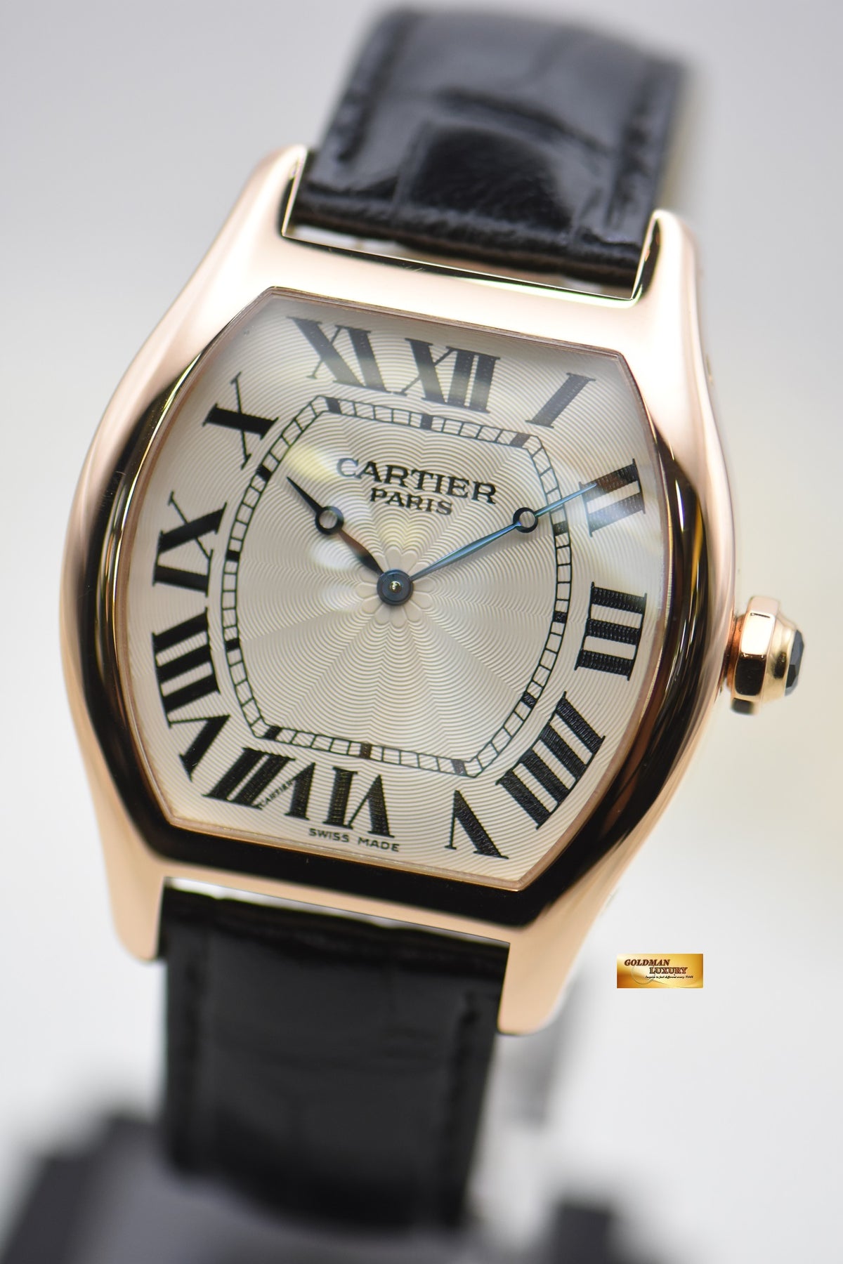 [SOLD] CARTIER PARIS CPCP TORTUE XL MEN’S 18K ROSE GOLD MANUAL WINDING 2763 (MINT)