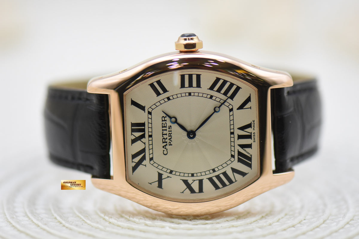 [SOLD] CARTIER PARIS CPCP TORTUE XL MEN’S 18K ROSE GOLD MANUAL WINDING 2763 (MINT)