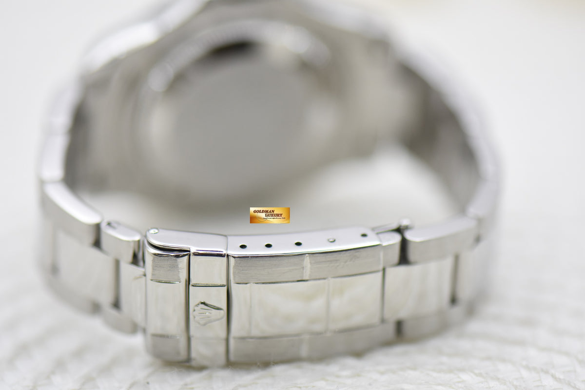 [SOLD] ROLEX OYSTER YACHT-MASTER 35mm LADIES MIDSIZE STEEL IN BRACELET PLATINUM DIAL / BEZEL 168622 (MINT)