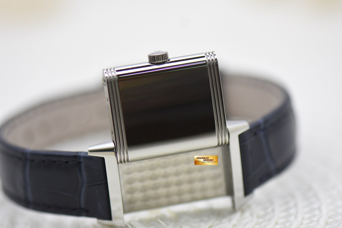 [SOLD] JLC REVERSO MONOFACE LADIES STEEL IN LEATHER QUARTZ Q2618540 (NEW-UNWORN)
