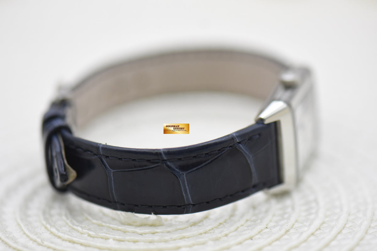 [SOLD] JLC REVERSO MONOFACE LADIES STEEL IN LEATHER QUARTZ Q2618540 (NEW-UNWORN)