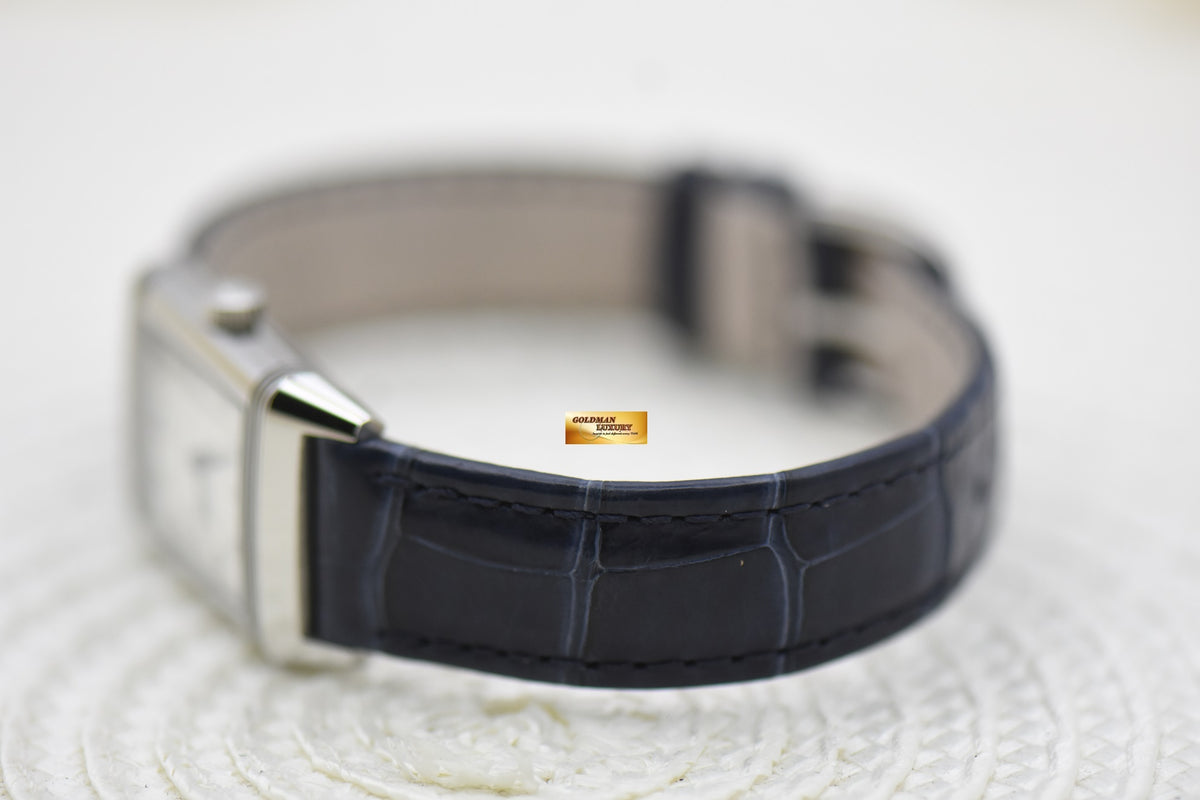 [SOLD] JLC REVERSO MONOFACE LADIES STEEL IN LEATHER QUARTZ Q2618540 (NEW-UNWORN)