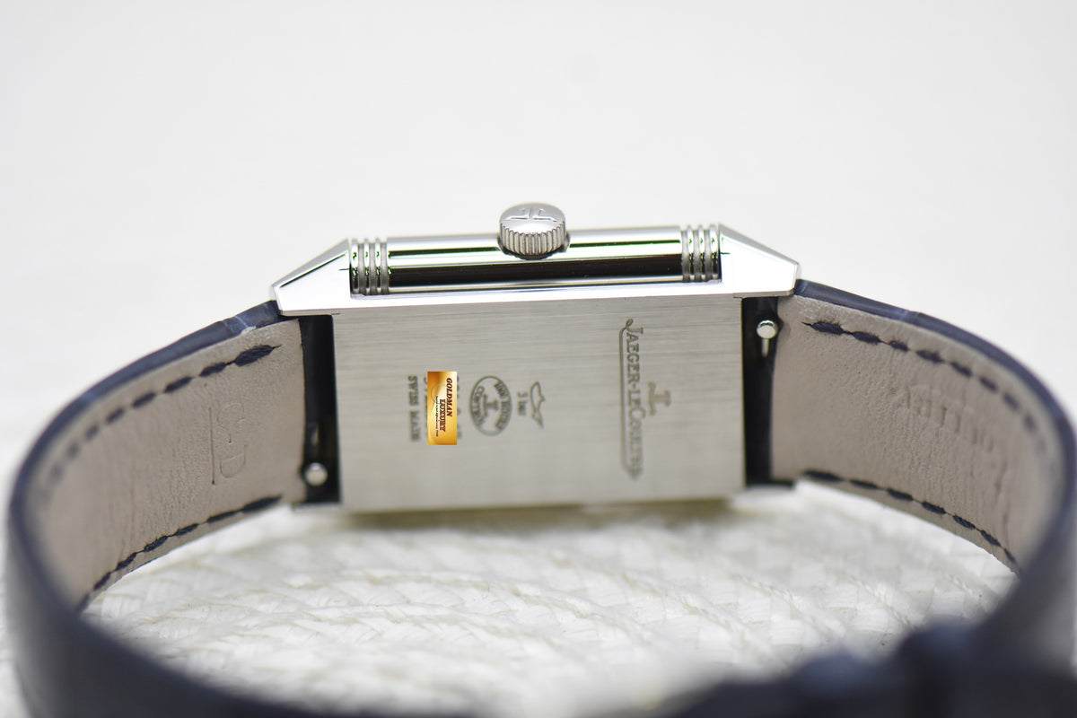 [SOLD] JLC REVERSO MONOFACE LADIES STEEL IN LEATHER QUARTZ Q2618540 (NEW-UNWORN)