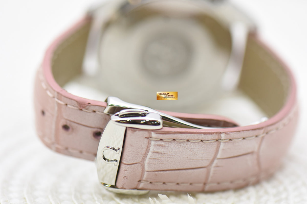 [SOLD] OMEGA SPEEDMASTER CHRONOGRAPH 37mm STEEL IN PINK LEATHER STRAP MOP DIAL 3834.74.34 (MINT)