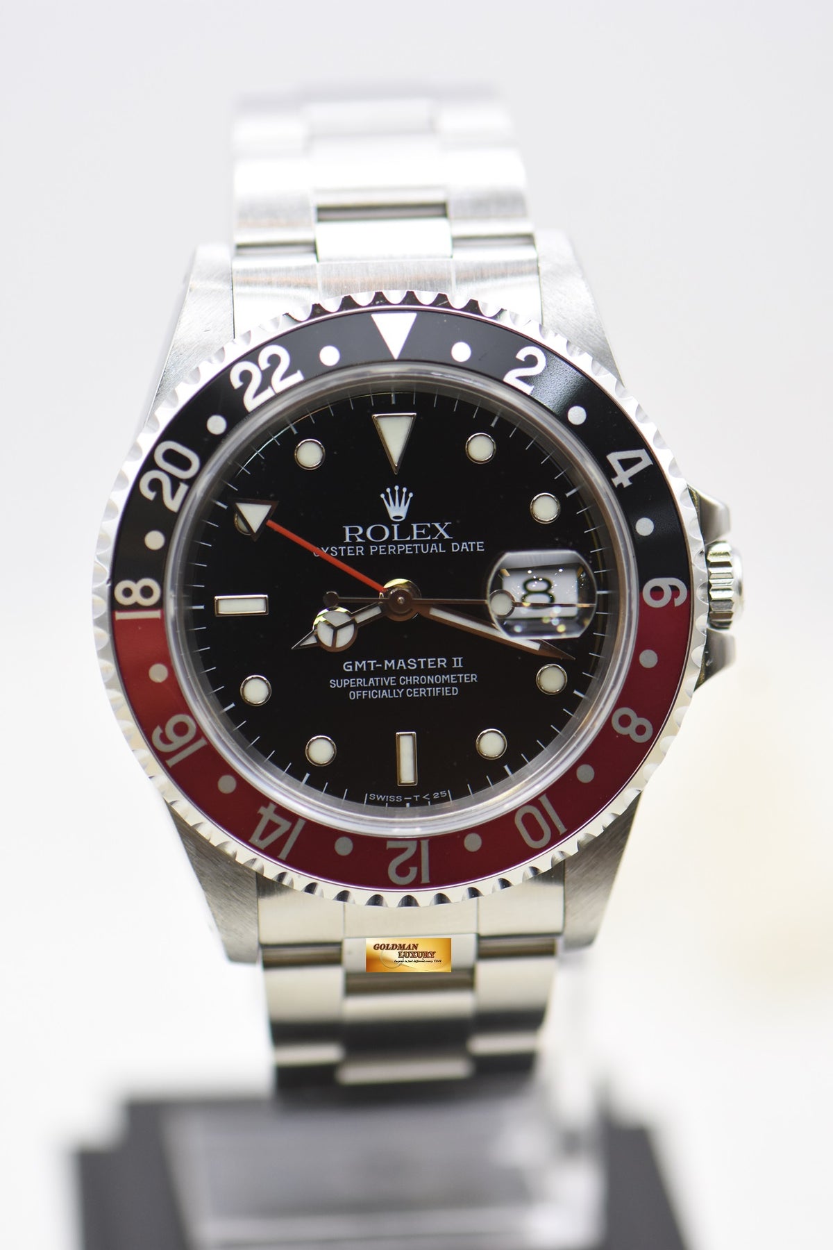 [SOLD] ROLEX OYSTER GMT-MASTER II 40mm STEEL RED/BLACK COKE BEZEL 16710 (MINT)