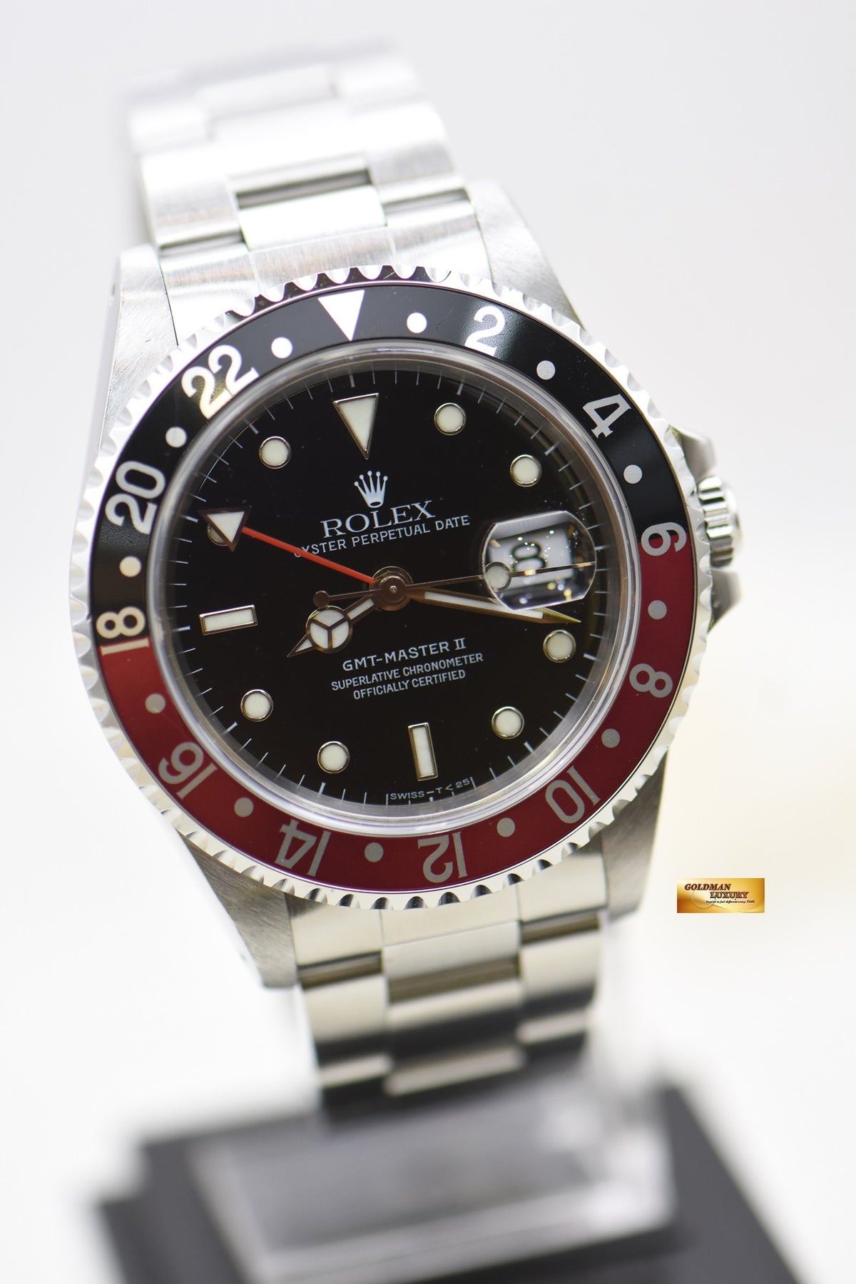 [SOLD] ROLEX OYSTER GMT-MASTER II 40mm STEEL RED/BLACK COKE BEZEL 16710 (MINT)
