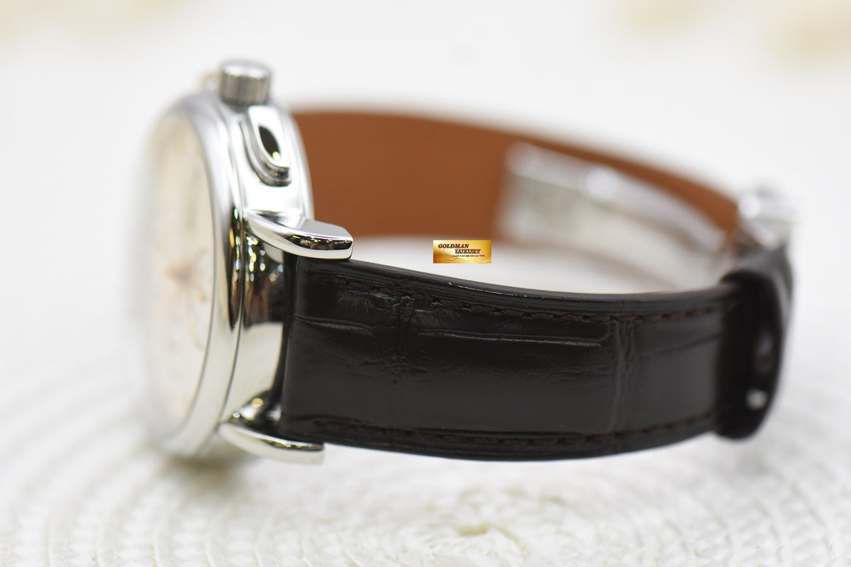 [SOLD] IWC PORTOFINO 41mm CHRONOGRAPH DAY-DATE STEEL IN LEATHER STRAP AUTOMATIC SILVER IW3783-02 (MINT)