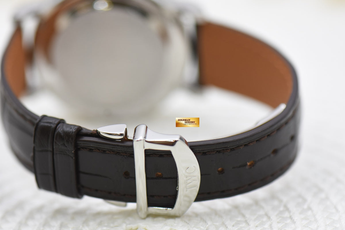 [SOLD] IWC PORTOFINO 41mm CHRONOGRAPH DAY-DATE STEEL IN LEATHER STRAP AUTOMATIC SILVER IW3783-02 (MINT)