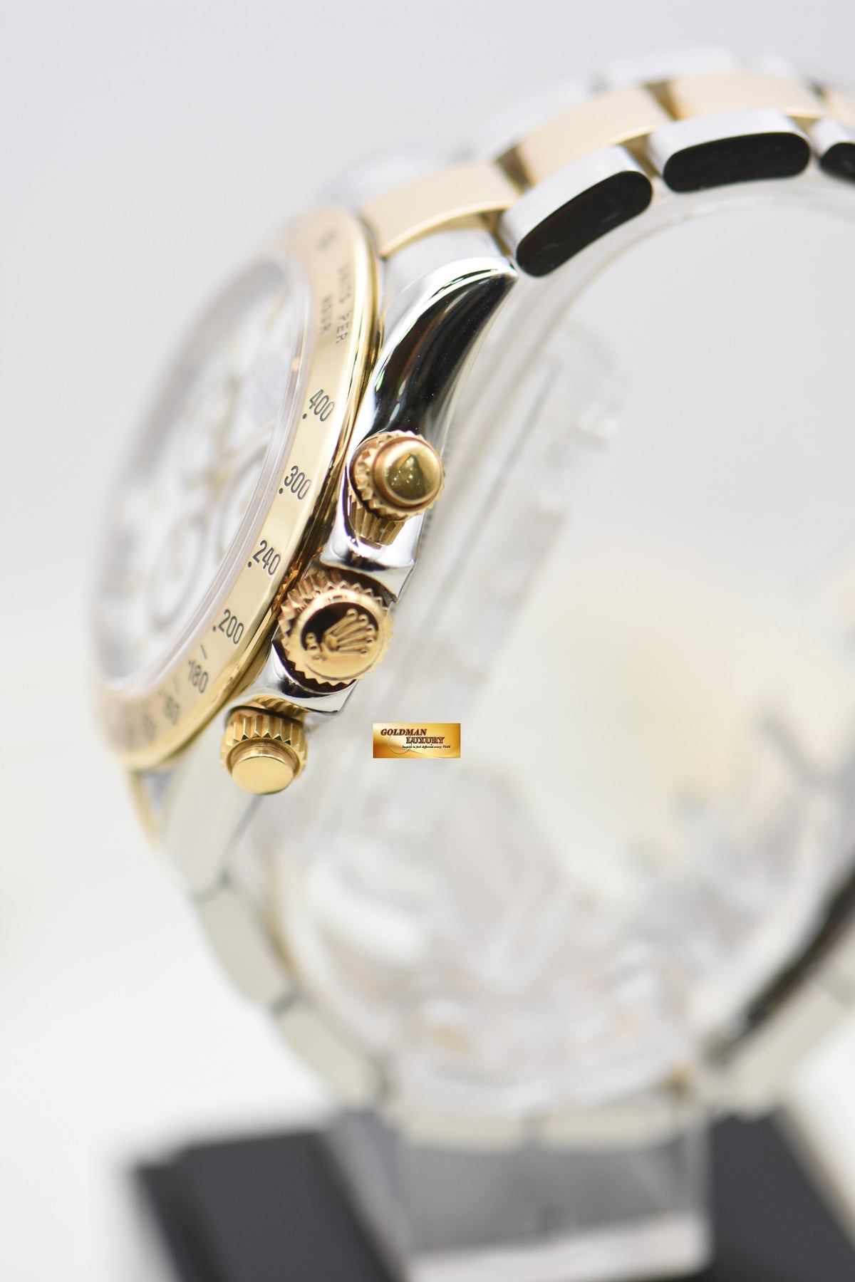 [SOLD] ROLEX OYSTER DAYTONA CHRONOGRAPH 40mm HALF-GOLD IN BRACELET WHITE DIAL 116523 (MINT)