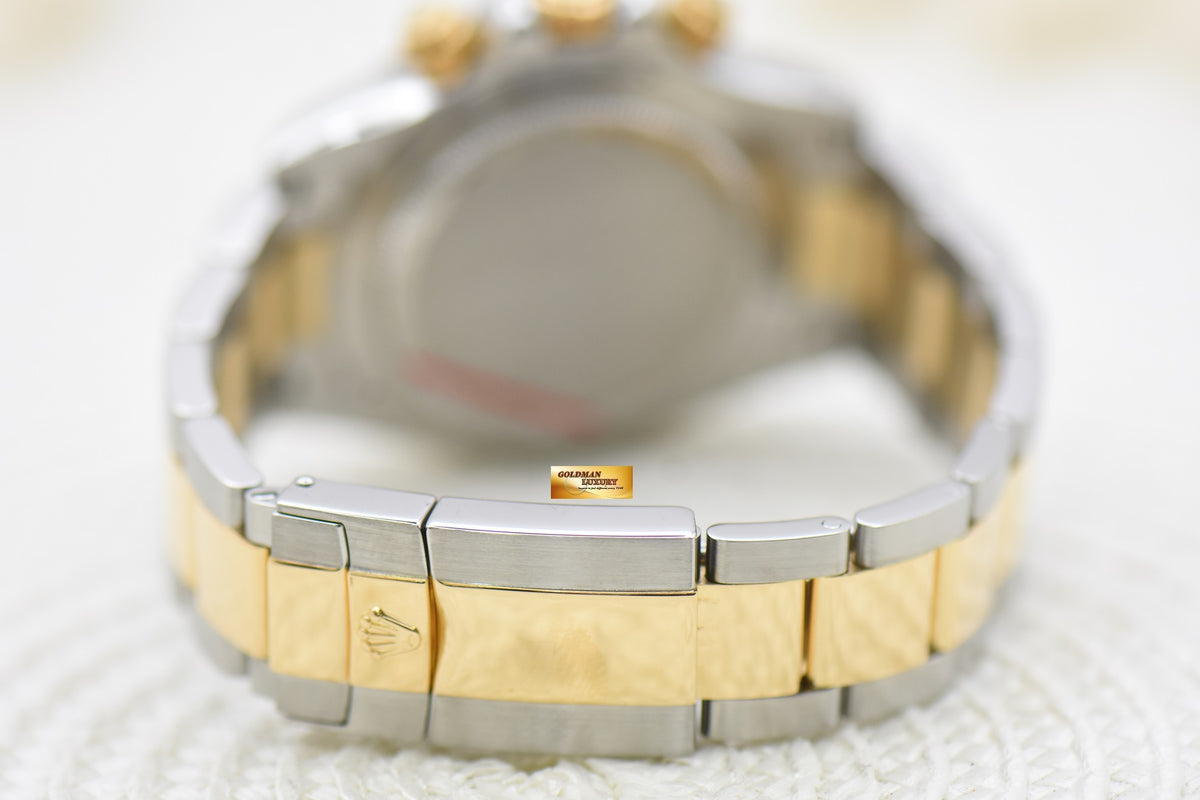 [SOLD] ROLEX OYSTER DAYTONA CHRONOGRAPH 40mm HALF-GOLD IN BRACELET WHITE DIAL 116523 (MINT)