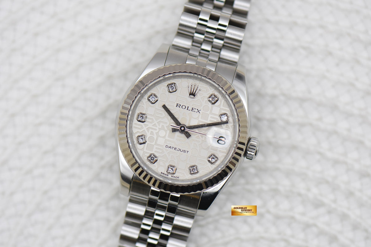 [SOLD] ROLEX OYSTER DATEJUST 31mm STEEL IN JUBILEE BRACELET DIAMOND COMPUTER DIAL 178274 (MINT)