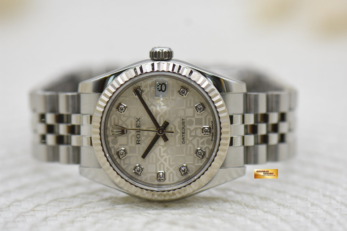 [SOLD] ROLEX OYSTER DATEJUST 31mm STEEL IN JUBILEE BRACELET DIAMOND COMPUTER DIAL 178274 (MINT)