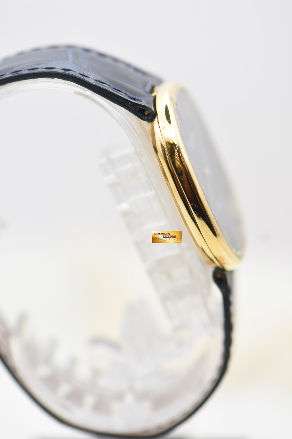 [SOLD] PATEK PHILIPPE GOLDEN ELLIPSE YELLOW GOLD IN LEATHER STRAP 30mm BLUE DIAL QUARTZ 3838J (LIKE NEW)