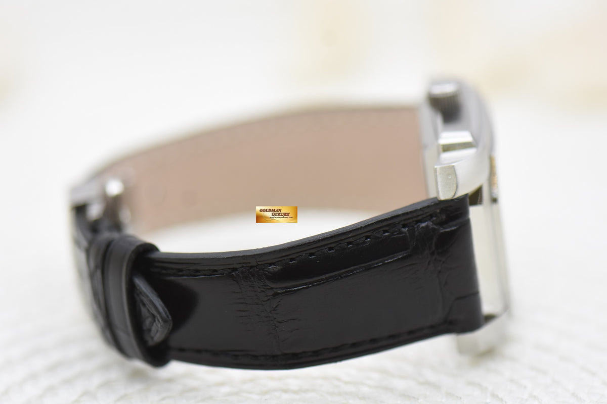 [SOLD] GLASHUTTE SENATOR KARREE MOONPHASE STEEL IN LEATHER STRAP AUTOMATIC 39-43-04-04-04 (MINT)