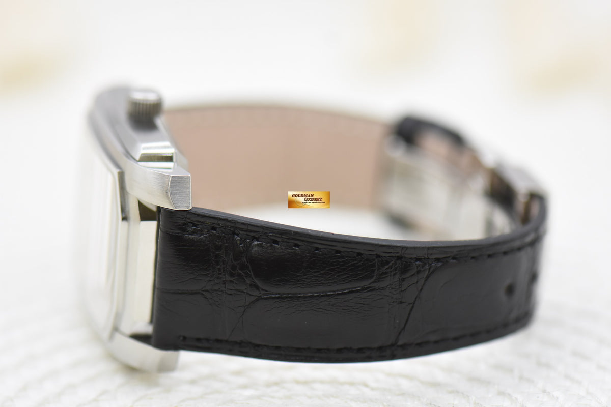 [SOLD] GLASHUTTE SENATOR KARREE MOONPHASE STEEL IN LEATHER STRAP AUTOMATIC 39-43-04-04-04 (MINT)