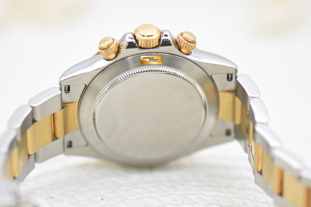 [SOLD] ROLEX OYSTER DAYTONA CHRONOGRAPH 40mm HALF-GOLD IN BRACELET WHITE DIAL 116523 (MINT)