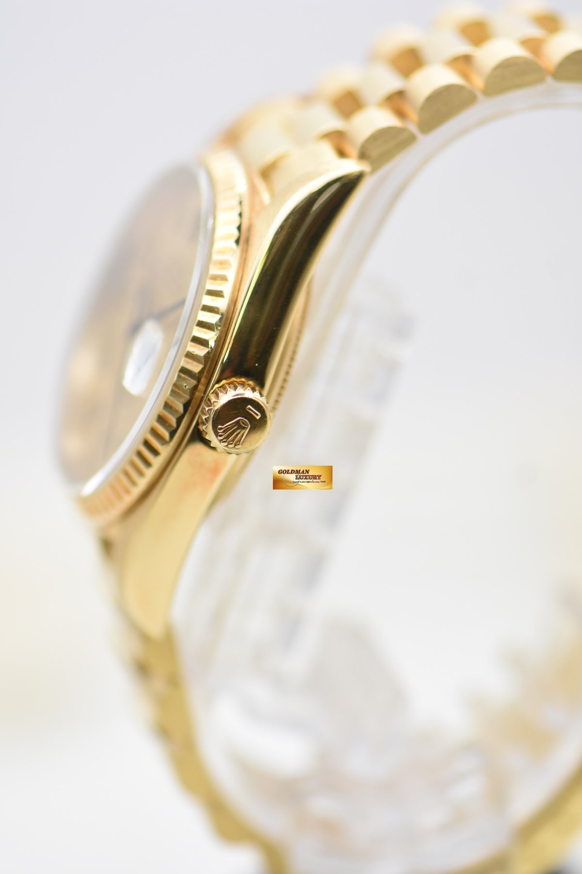 [SOLD] ROLEX OYSTER DATEJUST 36mm YELLOW GOLD IN  BRACELET GOLD BUCKLEY DIAL 16018 (QUICKSET-DATE) (VINTAGE)