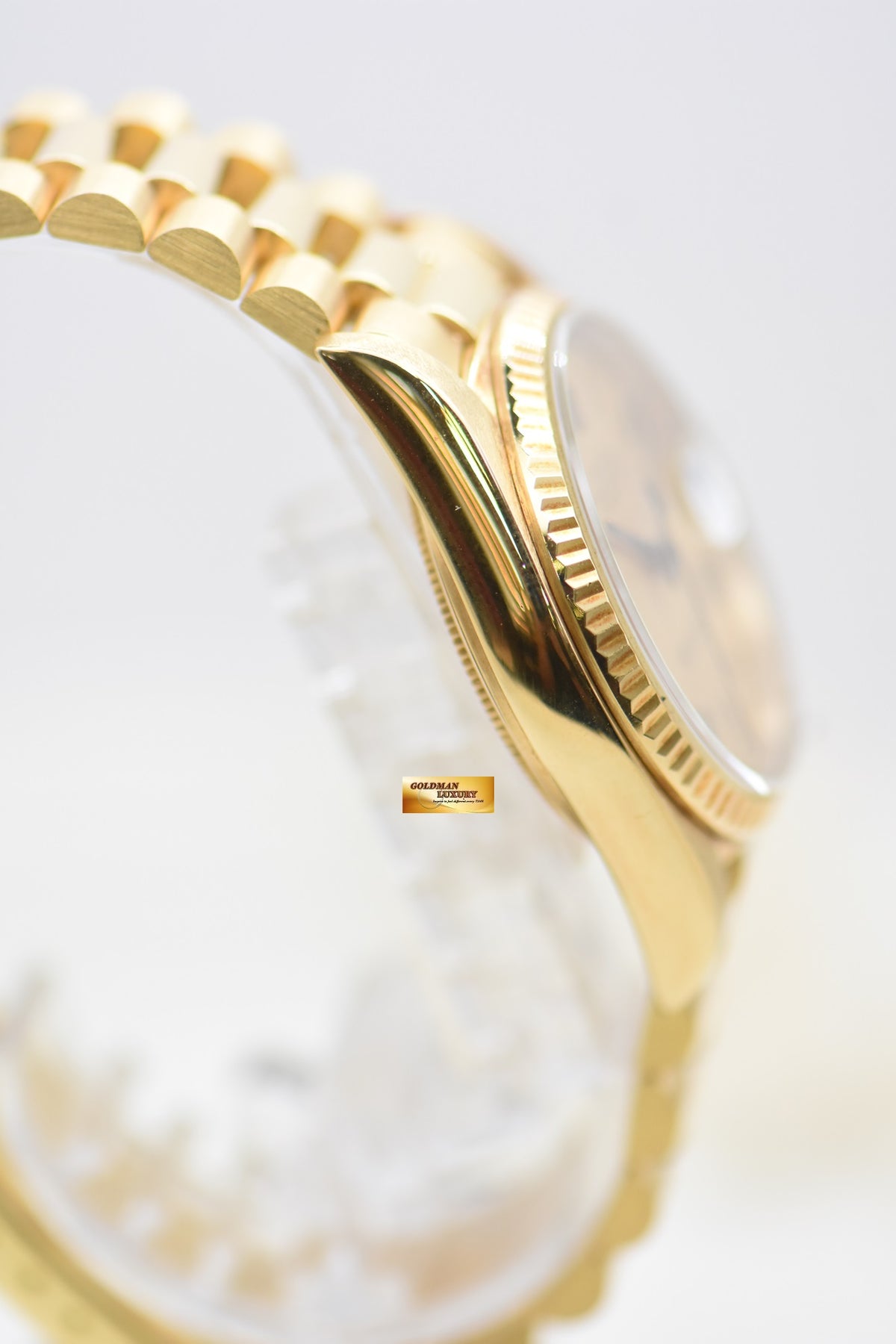 [SOLD] ROLEX OYSTER DATEJUST 36mm YELLOW GOLD IN  BRACELET GOLD BUCKLEY DIAL 16018 (QUICKSET-DATE) (VINTAGE)