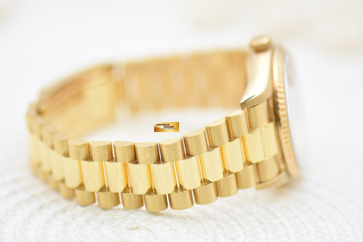 [SOLD] ROLEX OYSTER DATEJUST 36mm YELLOW GOLD IN  BRACELET GOLD BUCKLEY DIAL 16018 (QUICKSET-DATE) (VINTAGE)