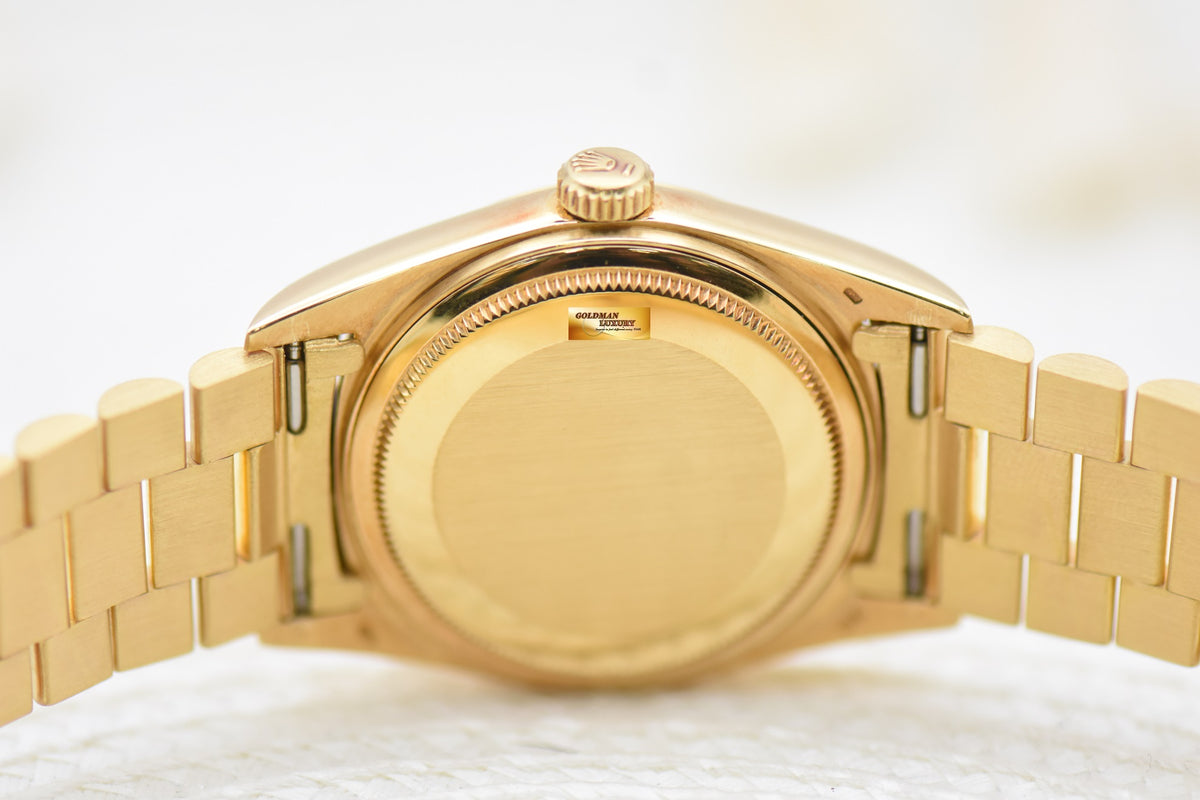 [SOLD] ROLEX OYSTER DATEJUST 36mm YELLOW GOLD IN  BRACELET GOLD BUCKLEY DIAL 16018 (QUICKSET-DATE) (VINTAGE)