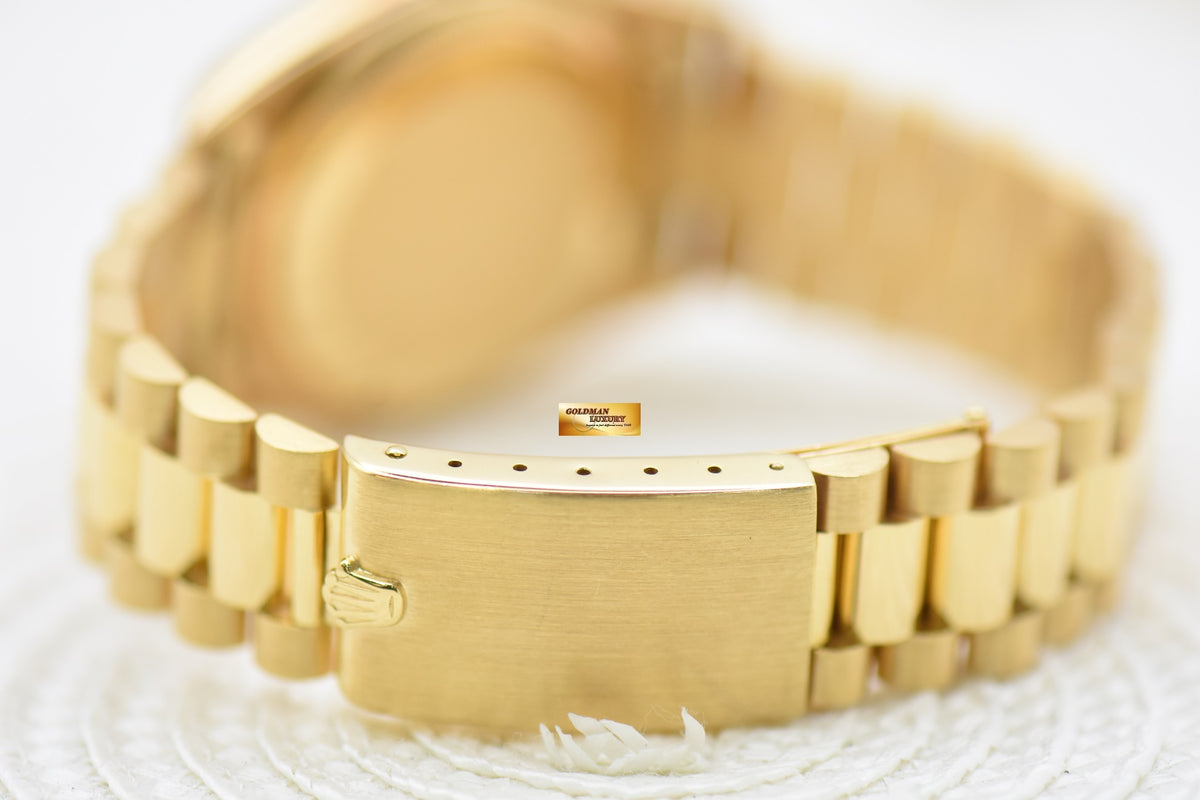 [SOLD] ROLEX OYSTER DATEJUST 36mm YELLOW GOLD IN  BRACELET GOLD BUCKLEY DIAL 16018 (QUICKSET-DATE) (VINTAGE)