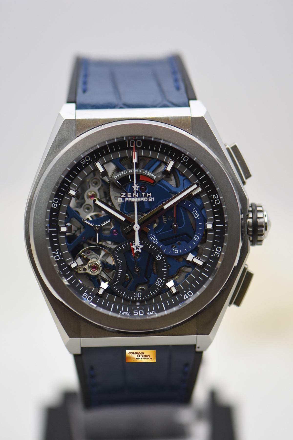 [SOLD] ZENITH DEFY EL PRIMERO 21 SKELETON DIAL TITANIUM IN LEATHER STRAP AUTOMATIC 95.9002.9004 (LNIB)