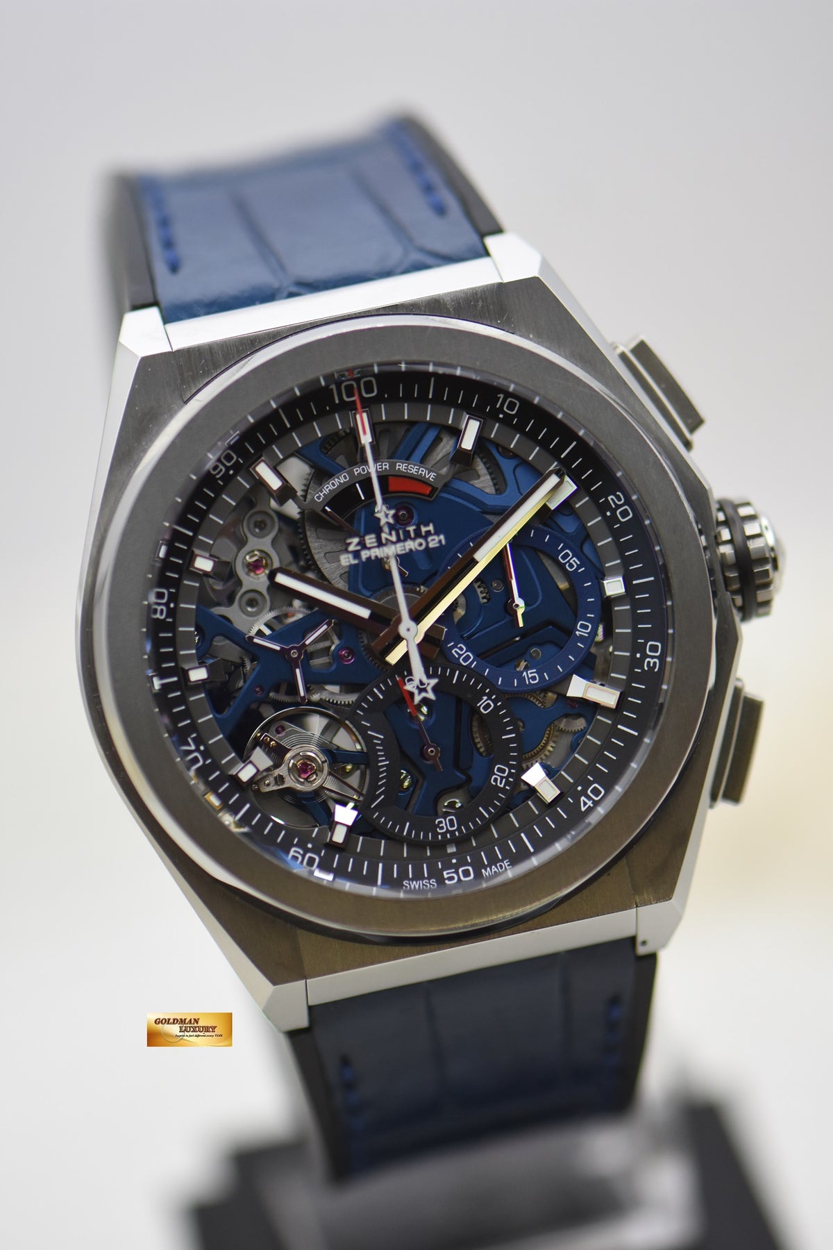 [SOLD] ZENITH DEFY EL PRIMERO 21 SKELETON DIAL TITANIUM IN LEATHER STRAP AUTOMATIC 95.9002.9004 (LNIB)