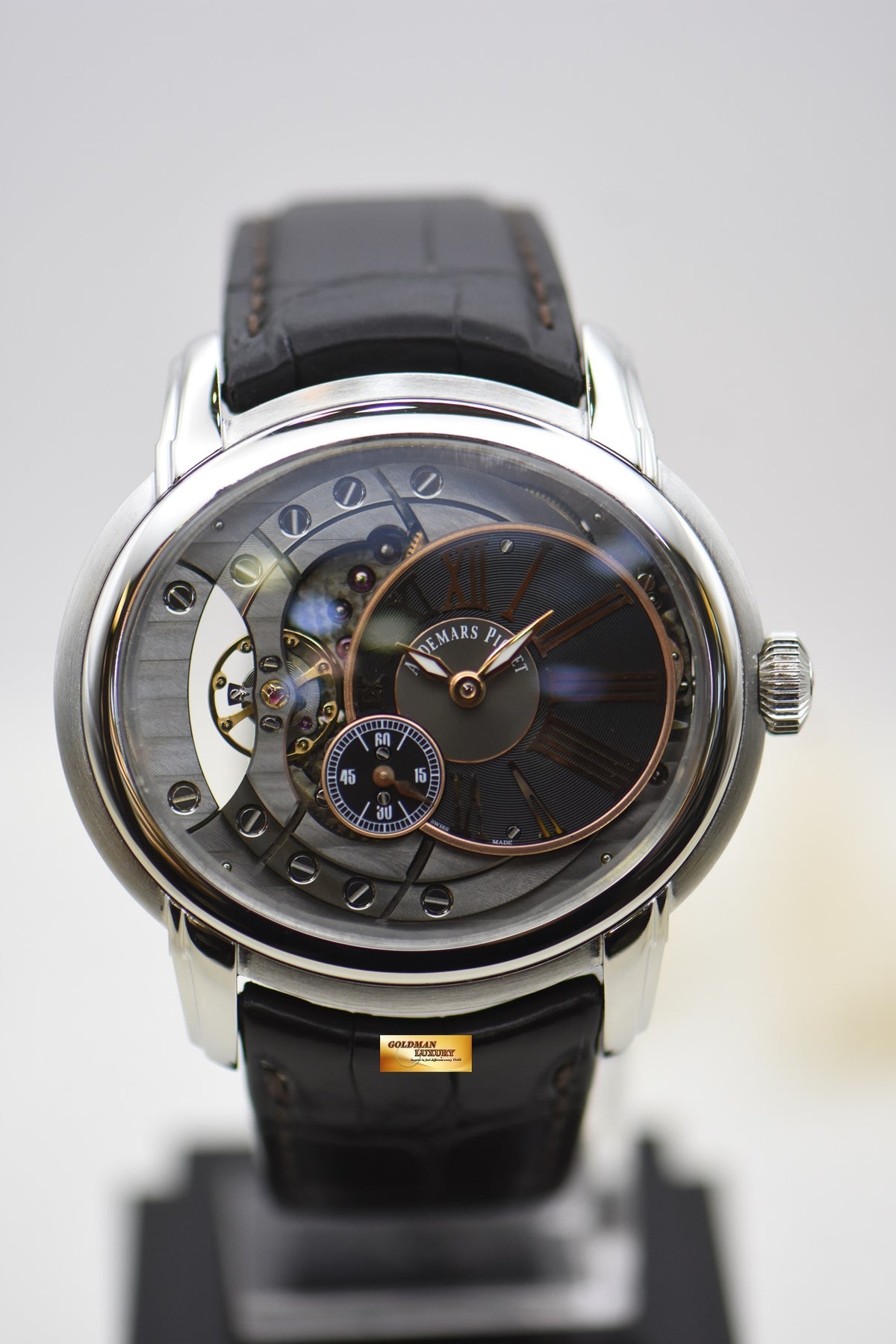 [SOLD] AUDEMARS PIGUET MILLENARY 4101 STEEL IN LEATHER STRAP 47mm MENS AUTOMATIC 15350ST (MINT)