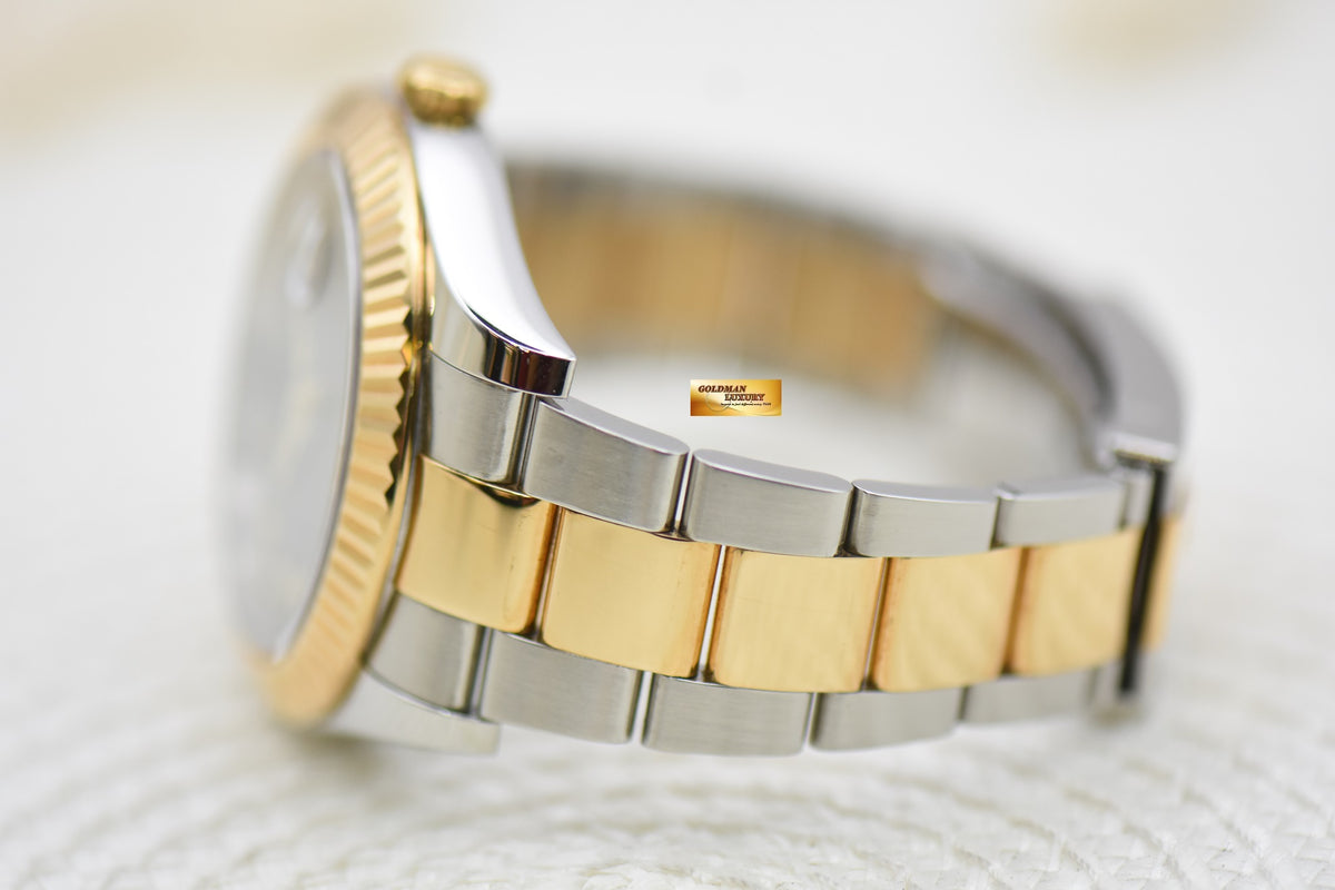 [SOLD] ROLEX OYSTER DATEJUST II 41mm GOLD / STEEL IN OYSTER BRACELET BLACK ROMAN DIAL 116333 (MINT)