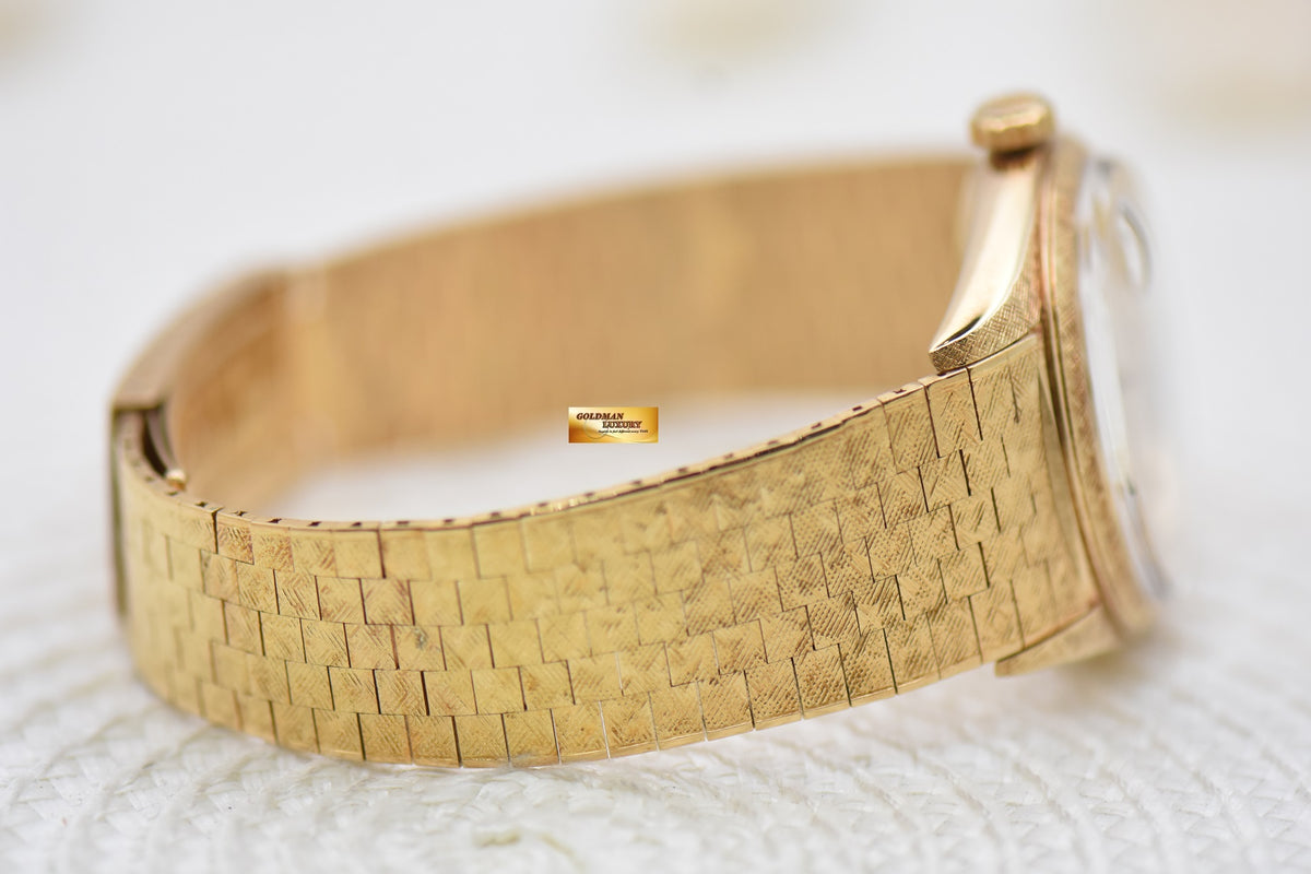 [SOLD] ROLEX OYSTER DATEJUST 36mm FLORENTINE YELLOW GOLD IN BRACELET GOLD DIAL 1602 (VINTAGE)