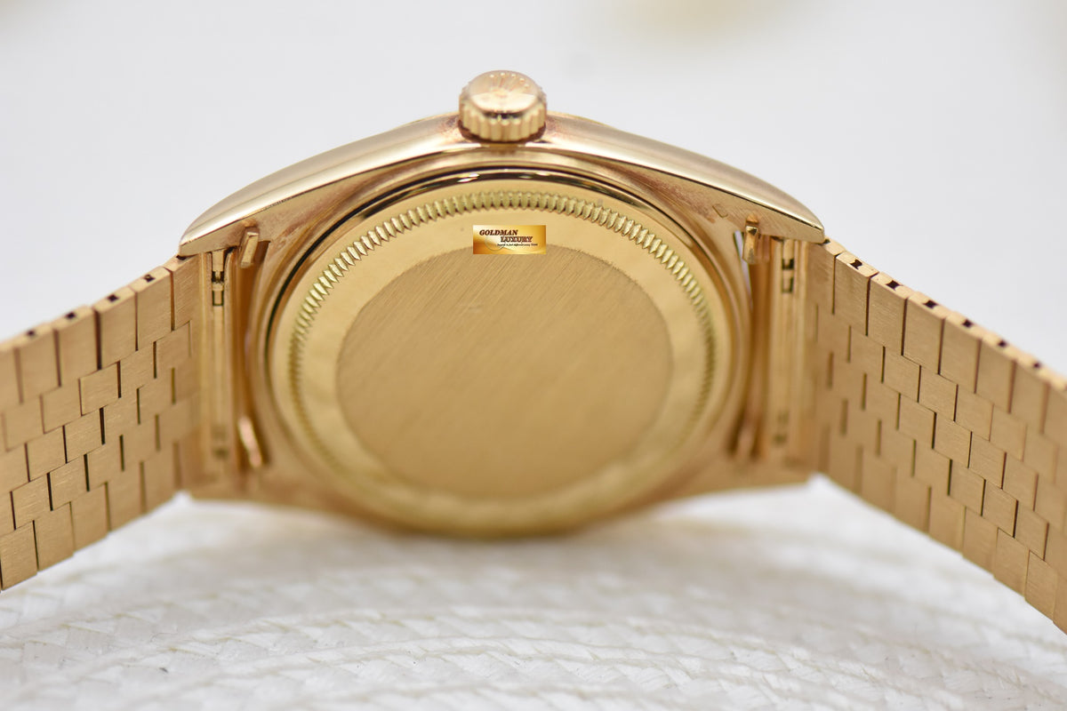 [SOLD] ROLEX OYSTER DATEJUST 36mm FLORENTINE YELLOW GOLD IN BRACELET GOLD DIAL 1602 (VINTAGE)