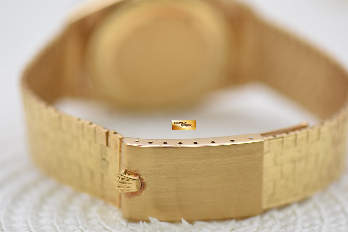 [SOLD] ROLEX OYSTER DATEJUST 36mm FLORENTINE YELLOW GOLD IN BRACELET GOLD DIAL 1602 (VINTAGE)