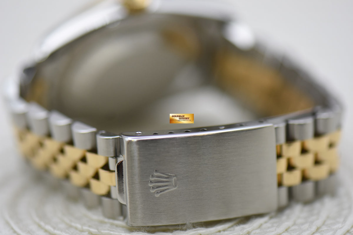 [SOLD] ROLEX OYSTER DATEJUST 36mm HALF-GOLD IN JUBILEE BRACELET SALMON ROMAN DIAL 16233 (MINT)